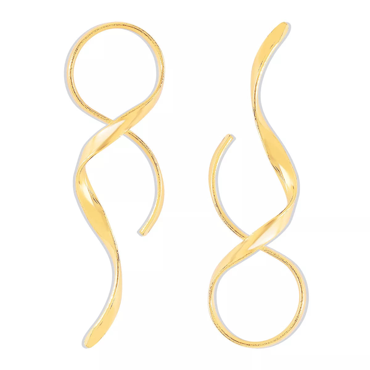Shopimist alloy spiral drop earrings with sleek, metallic design and elegant spiral shape, perfect for stylish accessories.