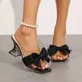 Shopimist open toe bow sandals featuring stylish straps and a comfortable flat sole, perfect for summer casual wear.
