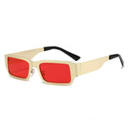 Stylish metal frame UV protection sunglasses from Plush Fashion Hub with tinted lenses and modern design.