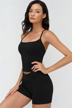 Fitglutes Activewear crop top and shorts 2-piece set, designed for workout and gym activities, featuring a stylish athletic fit.