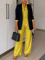 Shopimist tie-front top and wide-leg pants set, featuring a stylish tied top and flowing wide-leg trousers for a chic look.