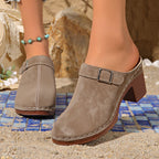 Women's round toe platform slip-on comfort shoes by Trendsi, lightweight daily footwear with a stylish, casual design.