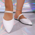 Shopimist point toe flats sandals with sleek design, featuring a smooth sole and elegant toe shape, ideal for stylish everyday wear.