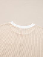 Women's ribbed color block T-shirt shift dress with pockets, stylish and comfortable casual dress by Trendsi.