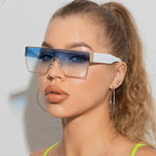 Square metal frame sunglasses by FitiqueFit, European hip-hop fashion eyewear with sleek design and modern style.