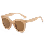 Large rim sunglasses for women by Plush Fashion Hub, oversized fashion shades with dark lenses and bold frame.