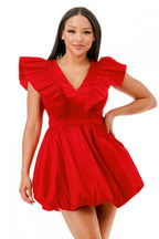 Deep V-neck sleeveless dress by The House of Stylez features a fitted silhouette and elegant design for stylish occasions.