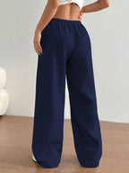 Simply Love casual drawstring high waist wide-leg sweatpants, soft fabric, relaxed fit, and comfortable for everyday wear.