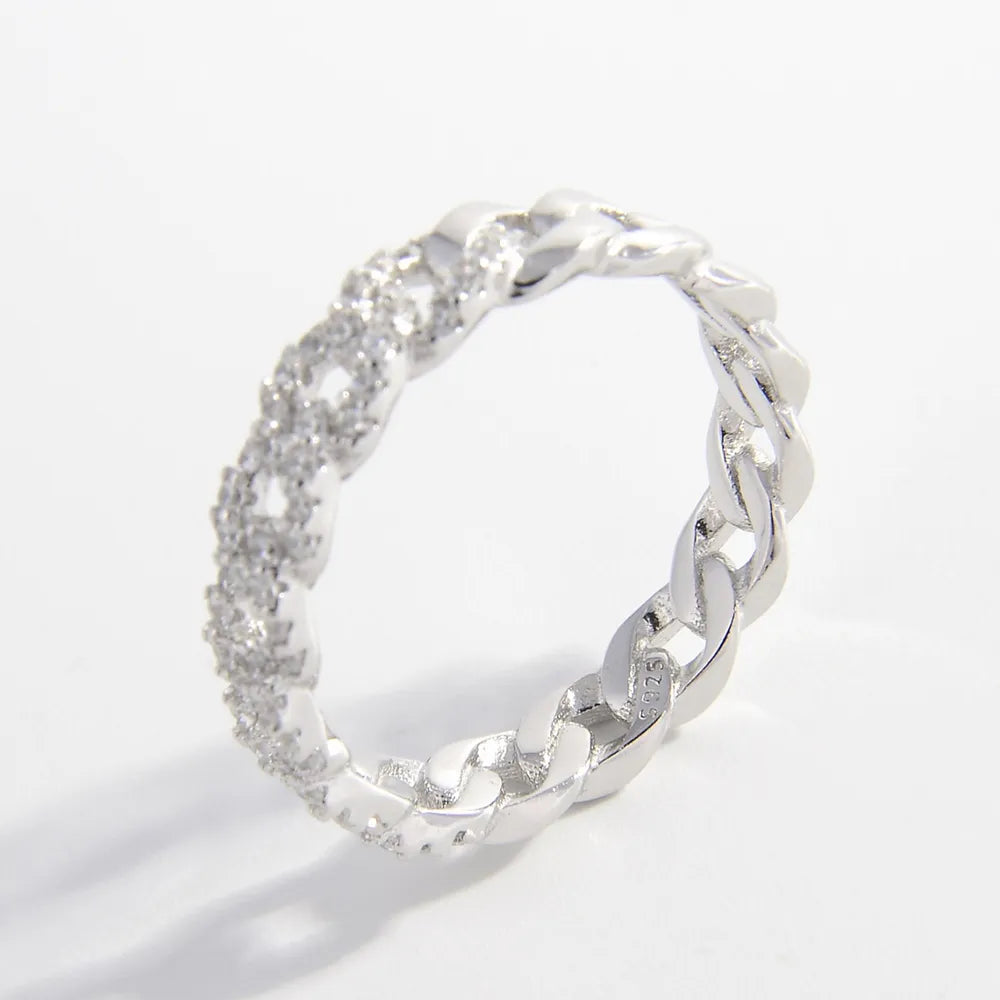 925 sterling silver ring with inlaid zircon stones, elegant jewelry piece from Shopimist featuring sparkling gemstone accents.