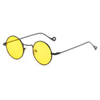 Retro round steampunk sunglasses with gothic style frames from Plush Fashion Hub, featuring vintage-inspired design and dark tinted lenses.