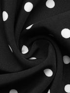 Shopimist polka dot Peter Pan collar dress featuring a classic design with a round collar and playful dot pattern, shown on a model.