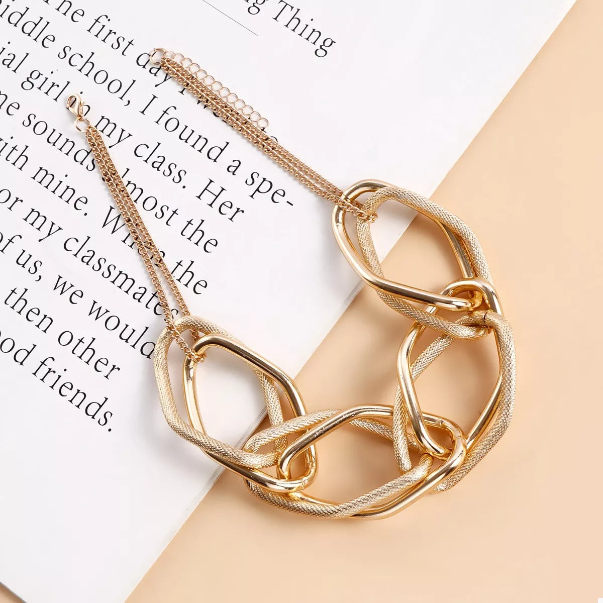 Gold-plated chain necklace from Shopimist, showcasing a delicate 18K gold finish with a classic link design.