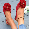 Shopimist flower point toe flats sandals with floral design and sleek pointed toe for stylish summer footwear.