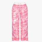 Style Pink Camouflage Print Casual Set High Street Hip-Hop Zipper Jacket with Tie Waist Pants