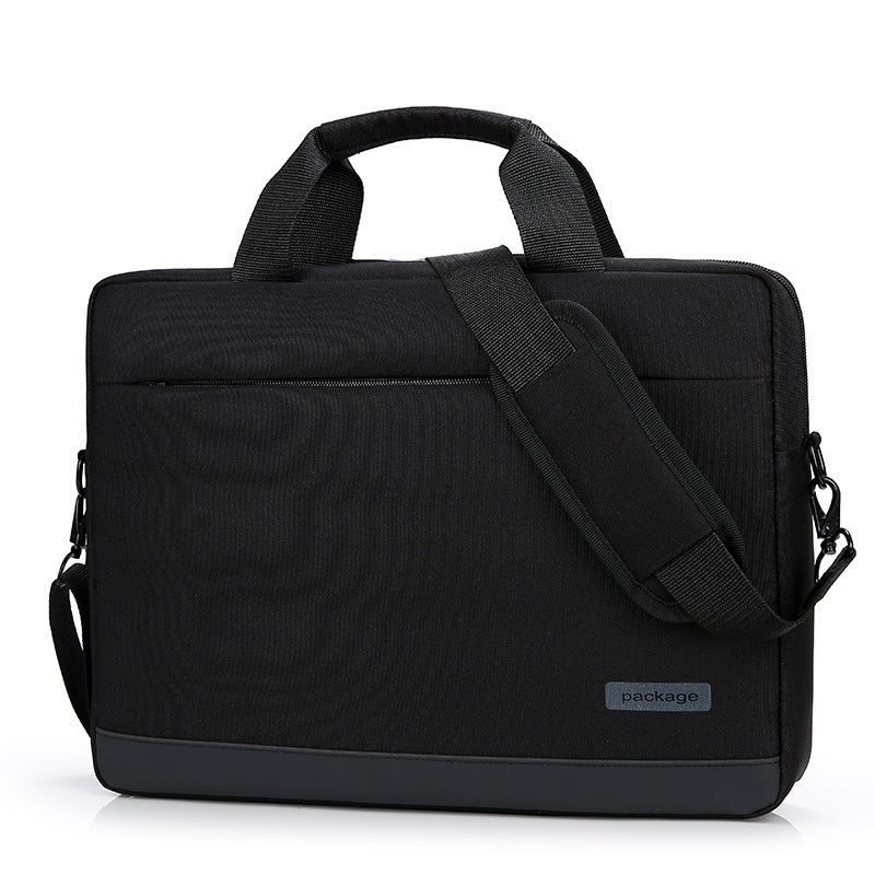 Plush Fashion Hub computer bag, handbag, shoulder bag, and briefcase with sleek black design and multiple compartments.