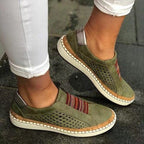 Large size casual women's canvas loafers by Plush Fashion Hub, European and American style, featuring comfortable slip-on design.