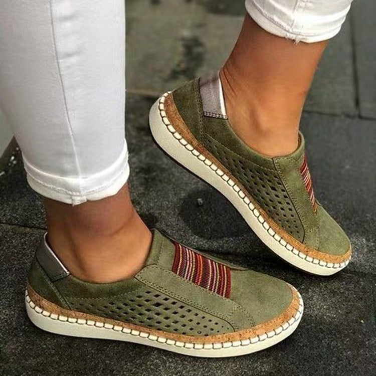 Large size casual women's canvas loafers by Plush Fashion Hub, European and American style, featuring comfortable slip-on design.