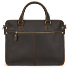 Retro Crazy Horse leather briefcase by Plush Fashion Hub with 14-inch size, featuring a vintage-style commuter business design.
