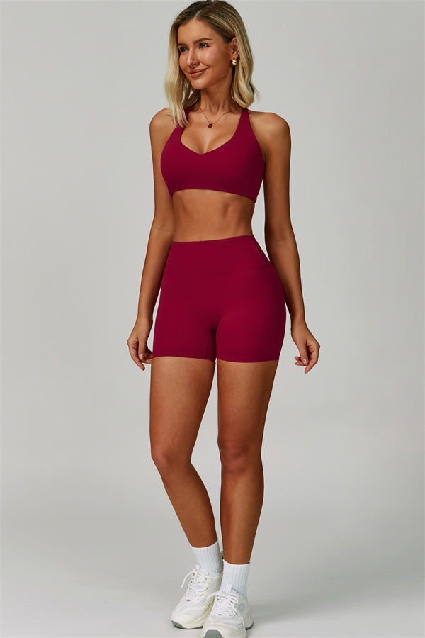Fitglutes Activewear Seraphine Sports Bra and Shorts 2-piece set, designed for workout comfort, featuring a sports bra and matching shorts.
