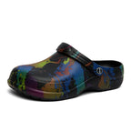 Men's colorful paint splash sandals showing vibrant straps and casual footwear design by Trendsi