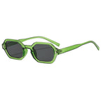 Hexagonal small-frame sunglasses by Plush Fashion Hub, unisex eyewear with UV protection and polygonal design.