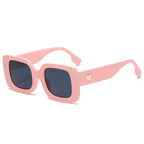 Retro square large frame sunglasses by Plush Fashion Hub featuring bold black frames and dark tinted lenses.