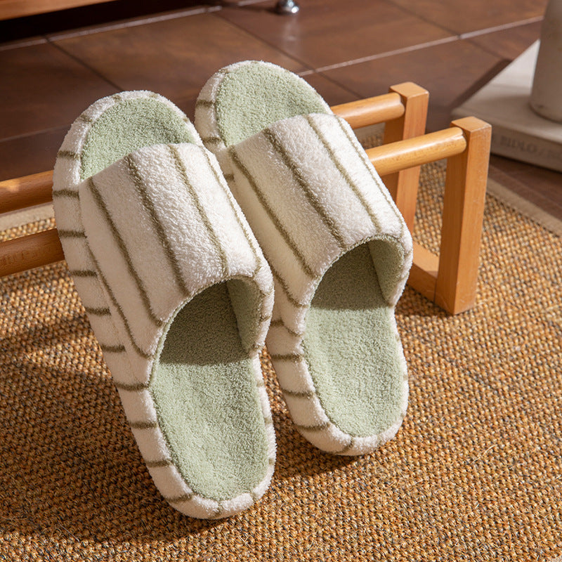 Unisex Soft Faux Fur Indoor Home Slippers with Anti-Slip Sole