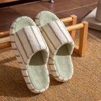 Unisex Soft Faux Fur Indoor Home Slippers with Anti-Slip Sole