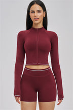 Fitglutes activewear Unbound Jacket Shorts 2-piece set, stylish gymwear with matching jacket and shorts for workout and sports activities.