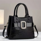 Lizard Patterned Mini Bucket Crossbody Bag with Zipper