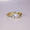Sterling silver ring with 1.5 carat Moissanite gemstone, showcasing a sparkling, round-cut center stone and elegant band design.