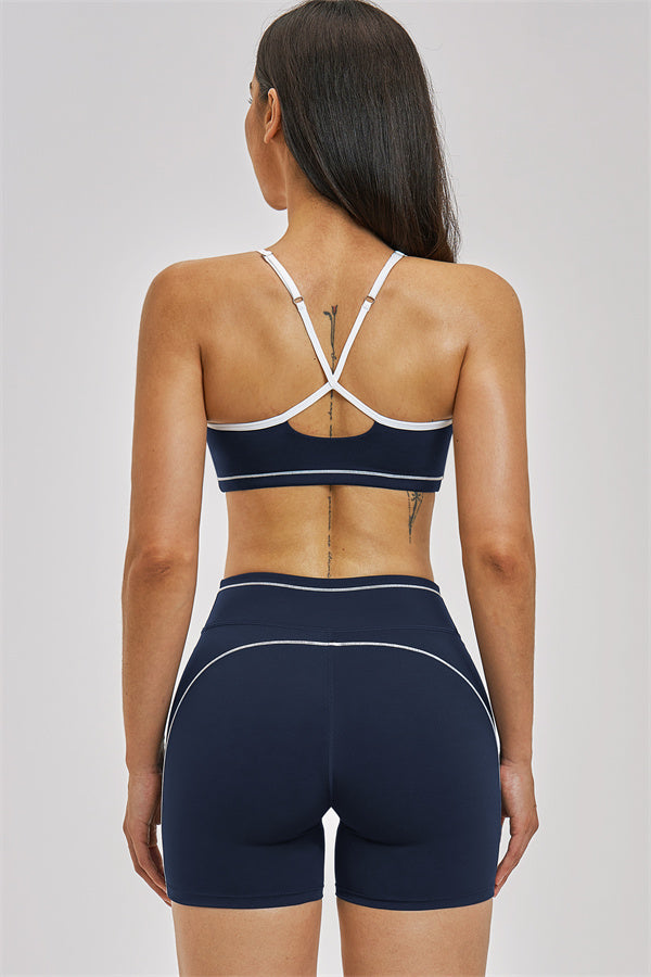 Fitglutes Activewear sports bra shorts 2-piece set, stylish gymwear bottoms with breathable fabric and comfortable fit for workouts.