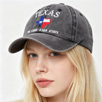 Vintage washed baseball cap with Texas Lone Star embroidery, adjustable fit, unisex style, by FitiqueFit.