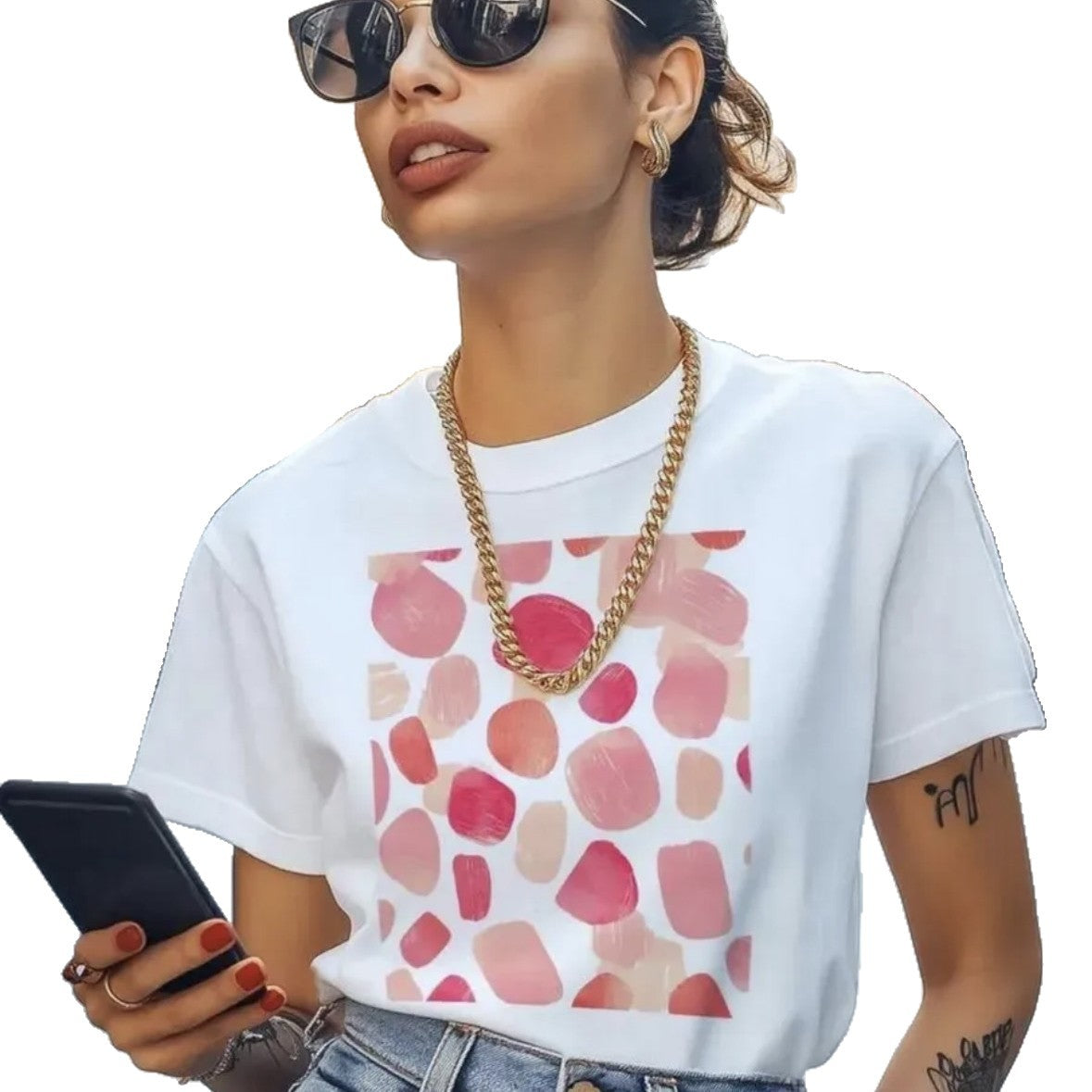 Eprolo women's round neck short-sleeved T-shirt, casual cotton top with a classic fit, shown in a neutral color.