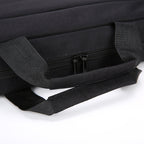 Plush Fashion Hub computer bag with handbag and shoulder strap, stylish briefcase design in black faux leather for professional use.