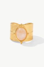 18K gold-plated wide open ring from Shopimist featuring a sleek, modern design and smooth, shiny finish.