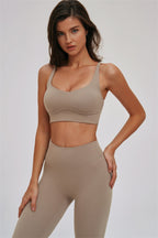 Fitglutes Activewear Kinetic Cross Back Sports Bra and leggings 2-piece set, gym wear for active workouts and fitness training.