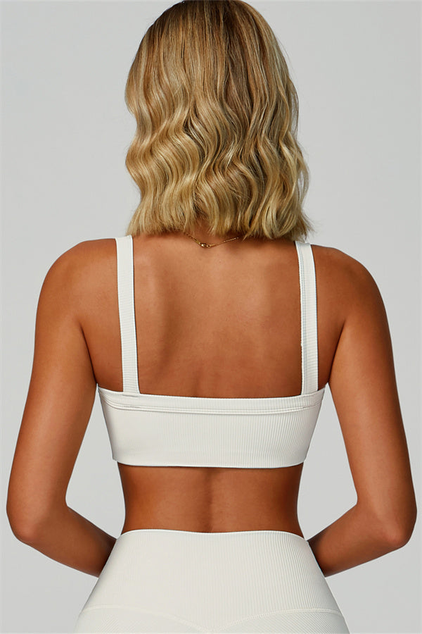 Fitglutes activewear sports bra, jacket, and leggings 3-piece set for workout and gym, shown in matching athletic fabric.