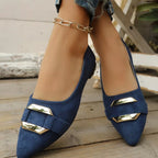 Point toe flats slip-on sandals from Plush Fashion Hub, featuring a sleek design and comfortable fit.