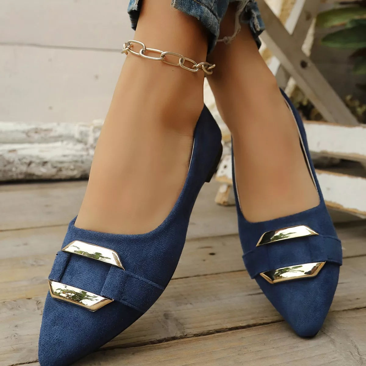 Point toe flats slip-on sandals from Plush Fashion Hub, featuring a sleek design and comfortable fit.