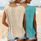 Two FitiqueFit streetwear V-neck T-shirts with colorful wildflower graphic prints, casual and stylish for everyday wear.