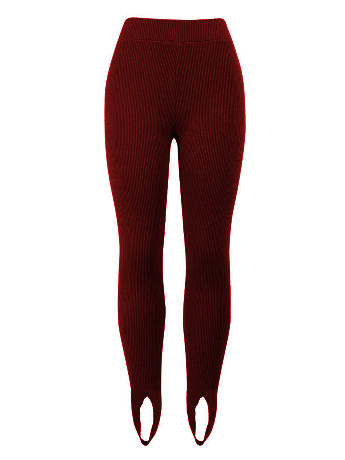 Plush Fashion Hub ribbed mid-waist leggings in a soft, stretchy fabric, shown laid flat highlighting their fit and texture.