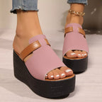 Women's open toe platform wedge sandals by Trendsi featuring stylish high heels and summer-ready design.