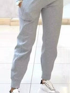 Simply Love casual chic cropped sweatshirt and jogger set, stylish and comfortable loungewear for women.