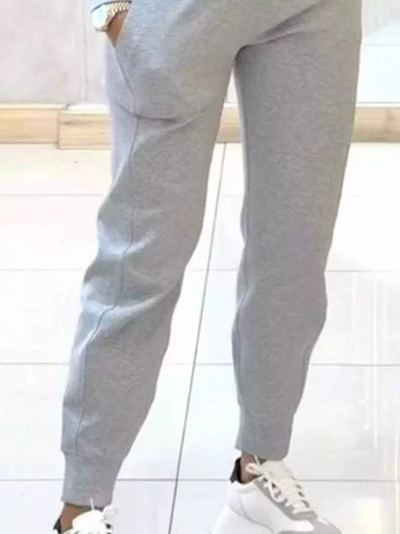 Simply Love casual chic cropped sweatshirt and jogger set, stylish and comfortable loungewear for women.