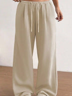 Simply Love casual drawstring high waist wide leg sweatpants with rings, relaxed fit, comfortable for everyday wear