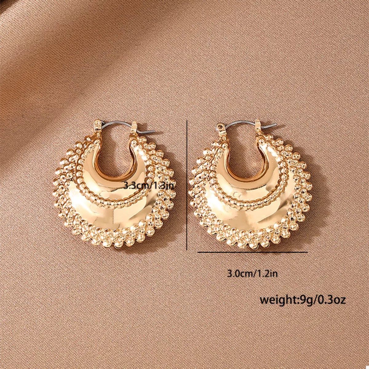 18K gold-plated alloy crescent moon hoop earrings with a polished finish, featuring a stylish and elegant design.