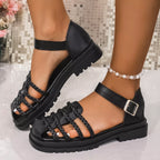 Shopimist round toe platform sandals with chunky soles and open-toe design, perfect for summer wear.