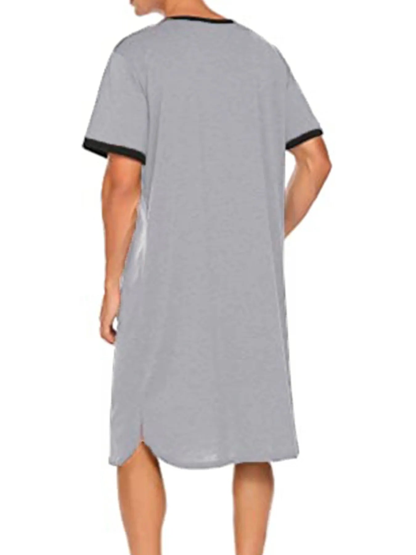 Men's plus size loungewear with contrast trim short sleeves, comfortable casual wear from Trendsi.