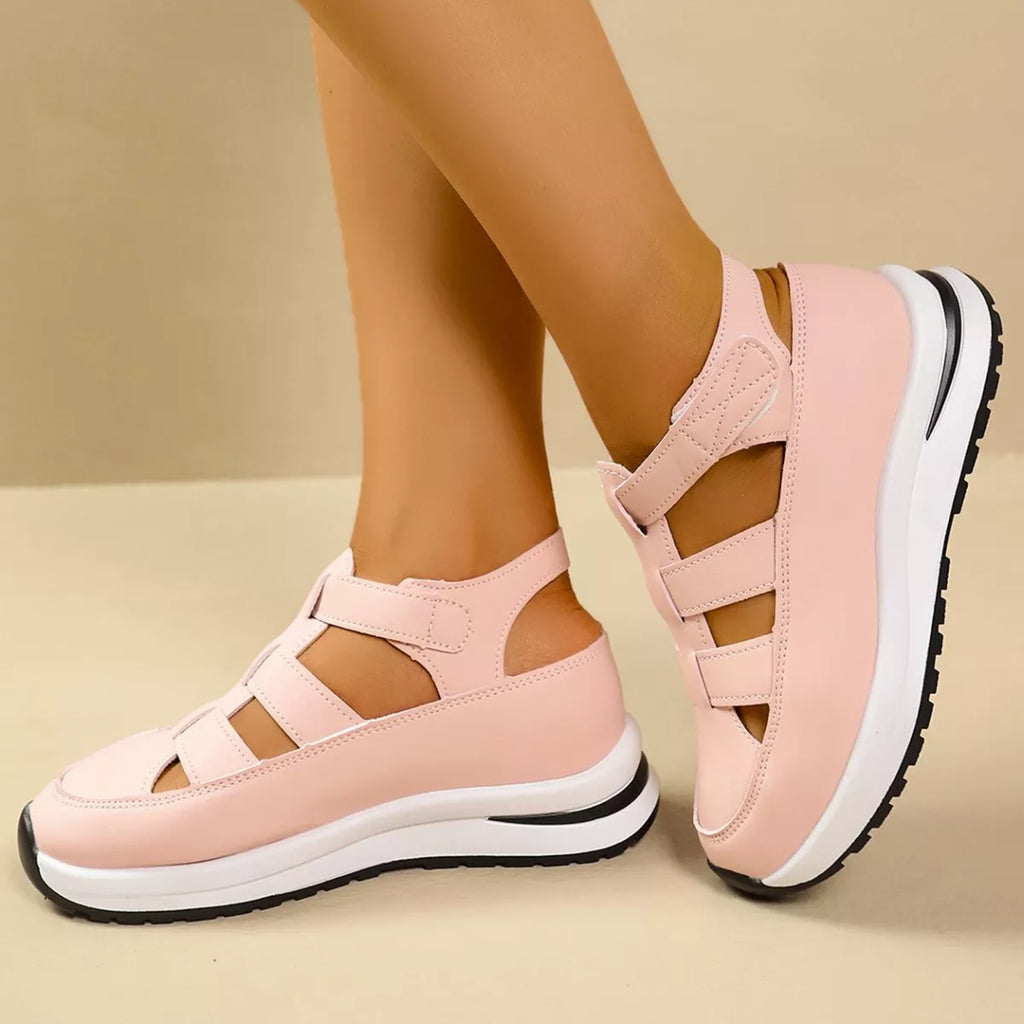 Shopimist cutout round toe platform sandals with chunky heel and open toe design, showcasing stylish summer footwear.